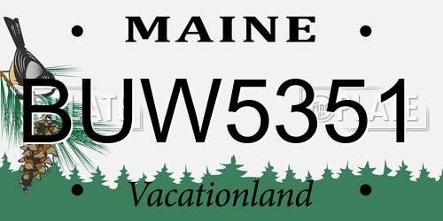 BUW5351 Maine License Plate