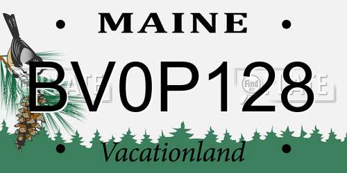BV0P128 Maine License Plate