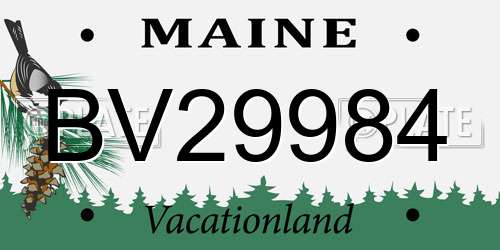 BV29984 Maine License Plate