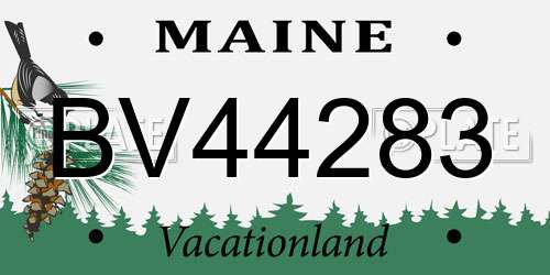 BV44283 Maine License Plate