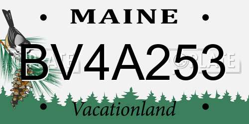 BV4A253 Maine License Plate