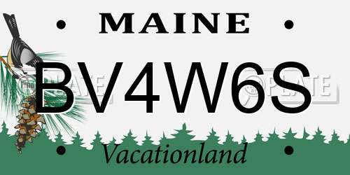 BV4W6S Maine License Plate