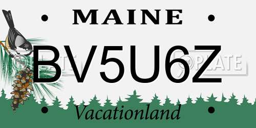 BV5U6Z Maine License Plate