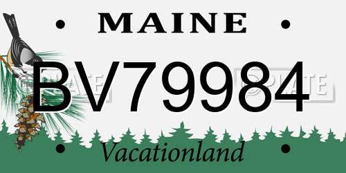 BV79984 Maine License Plate