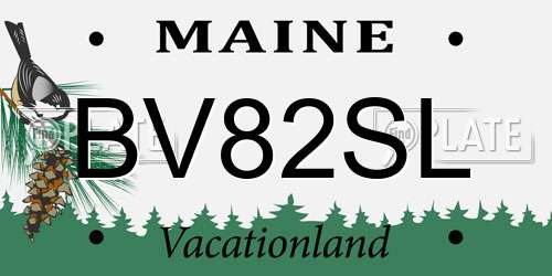 BV82SL Maine License Plate