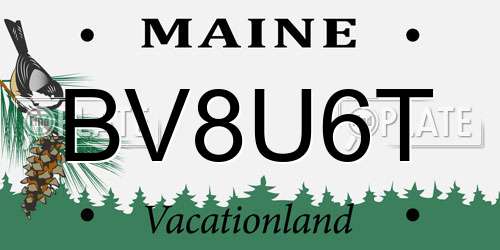 BV8U6T Maine License Plate