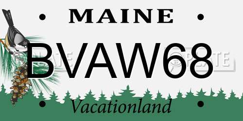 BVAW68 Maine License Plate