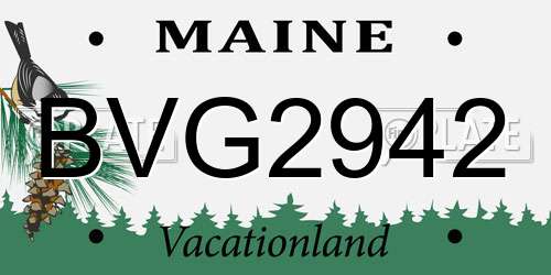 BVG2942 Maine License Plate