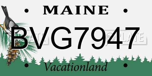 BVG7947 Maine License Plate