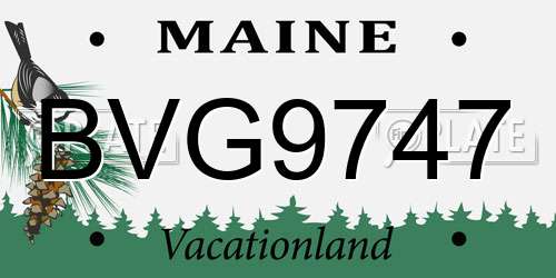 BVG9747 Maine License Plate