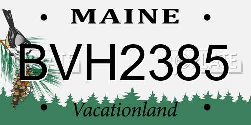 BVH2385 Maine License Plate