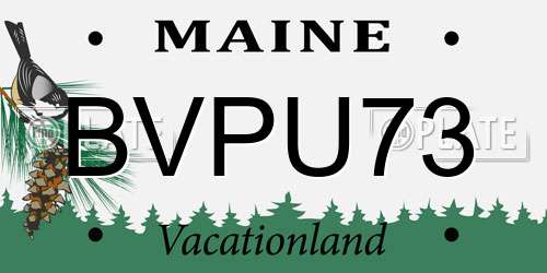 BVPU73 Maine License Plate