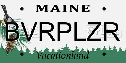 BVRPLZR Maine License Plate