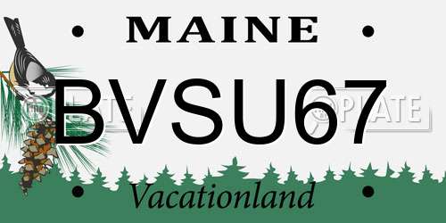 BVSU67 Maine License Plate