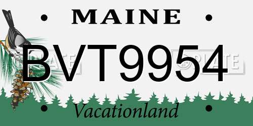 BVT9954 Maine License Plate