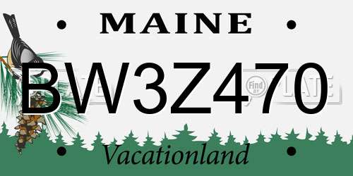 BW3Z470 Maine License Plate