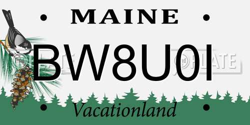 BW8U0I Maine License Plate