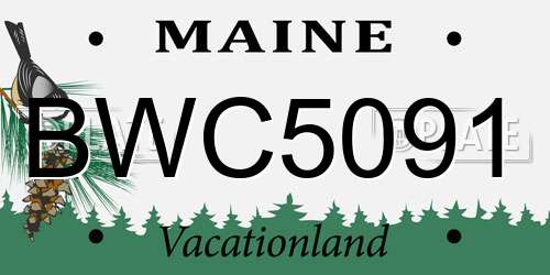 BWC5091 Maine License Plate