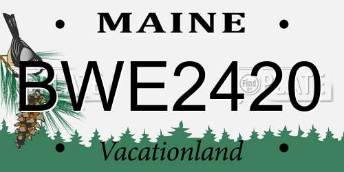 BWE2420 Maine License Plate