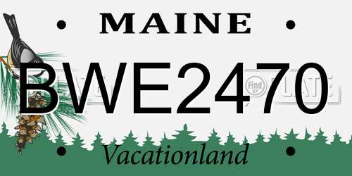 BWE2470 Maine License Plate