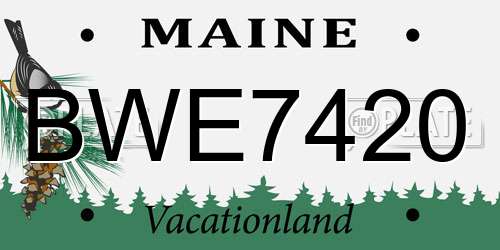 BWE7420 Maine License Plate