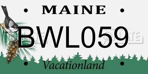 BWL059 Maine License Plate
