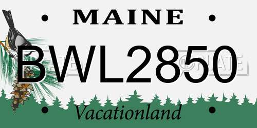 BWL2850 Maine License Plate