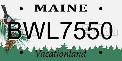 BWL7550 Maine License Plate