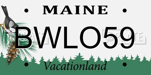 BWLO59 Maine License Plate