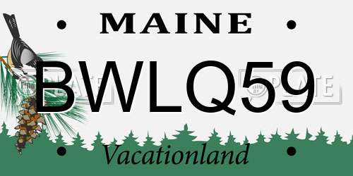 BWLQ59 Maine License Plate