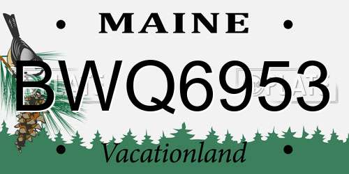 BWQ6953 Maine License Plate