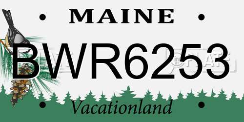 BWR6253 Maine License Plate