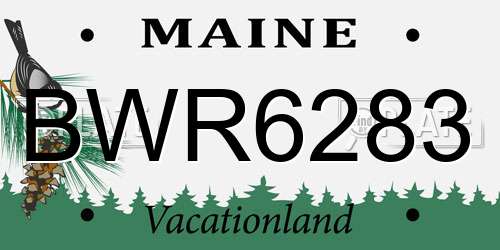 BWR6283 Maine License Plate