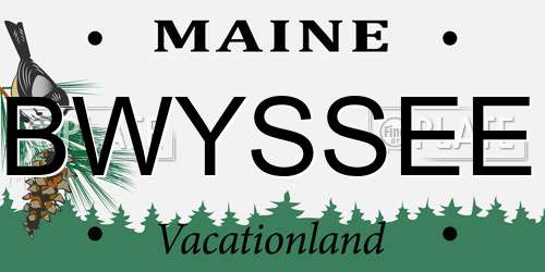 BWYSSEE Maine License Plate