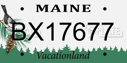 BX17677 Maine License Plate