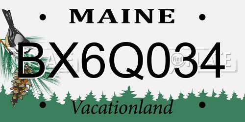 BX6Q034 Maine License Plate