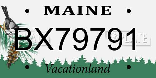 BX79791 Maine License Plate