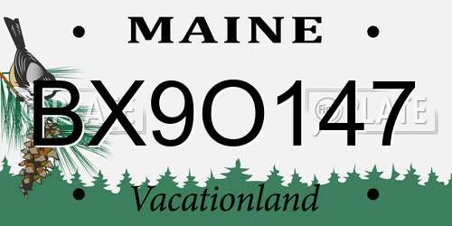 BX9O147 Maine License Plate