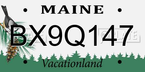 BX9Q147 Maine License Plate