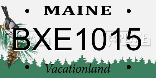 BXE1015 Maine License Plate