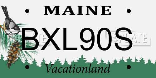 BXL90S Maine License Plate