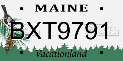 BXT9791 Maine License Plate