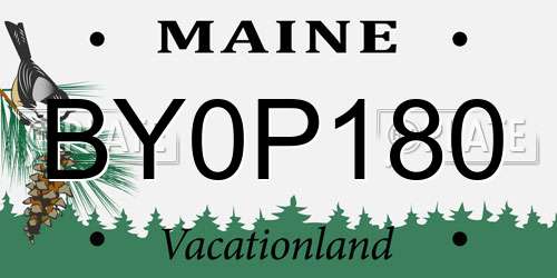 BY0P180 Maine License Plate