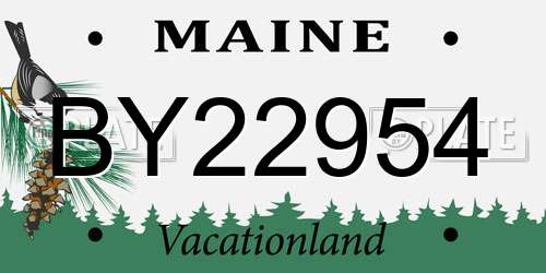 BY22954 Maine License Plate