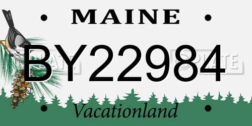 BY22984 Maine License Plate