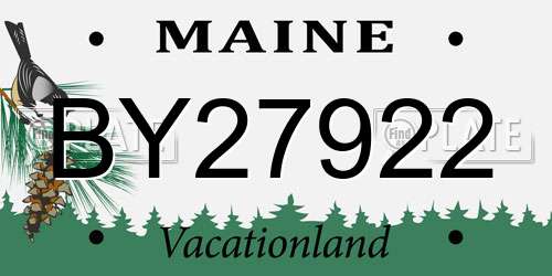 BY27922 Maine License Plate