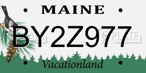 BY2Z977 Maine License Plate