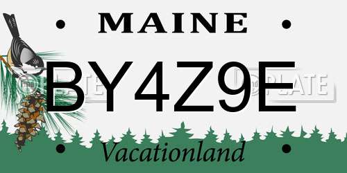BY4Z9E Maine License Plate