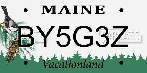 BY5G3Z Maine License Plate