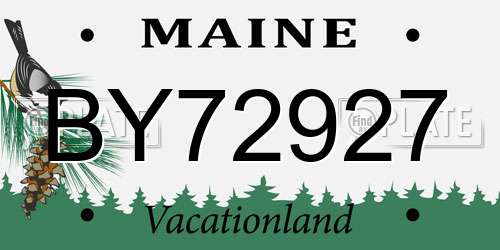 BY72927 Maine License Plate